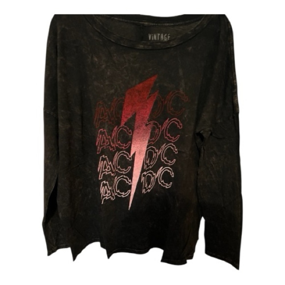 Vintage Black AC/DC Long Sleeve Tee
